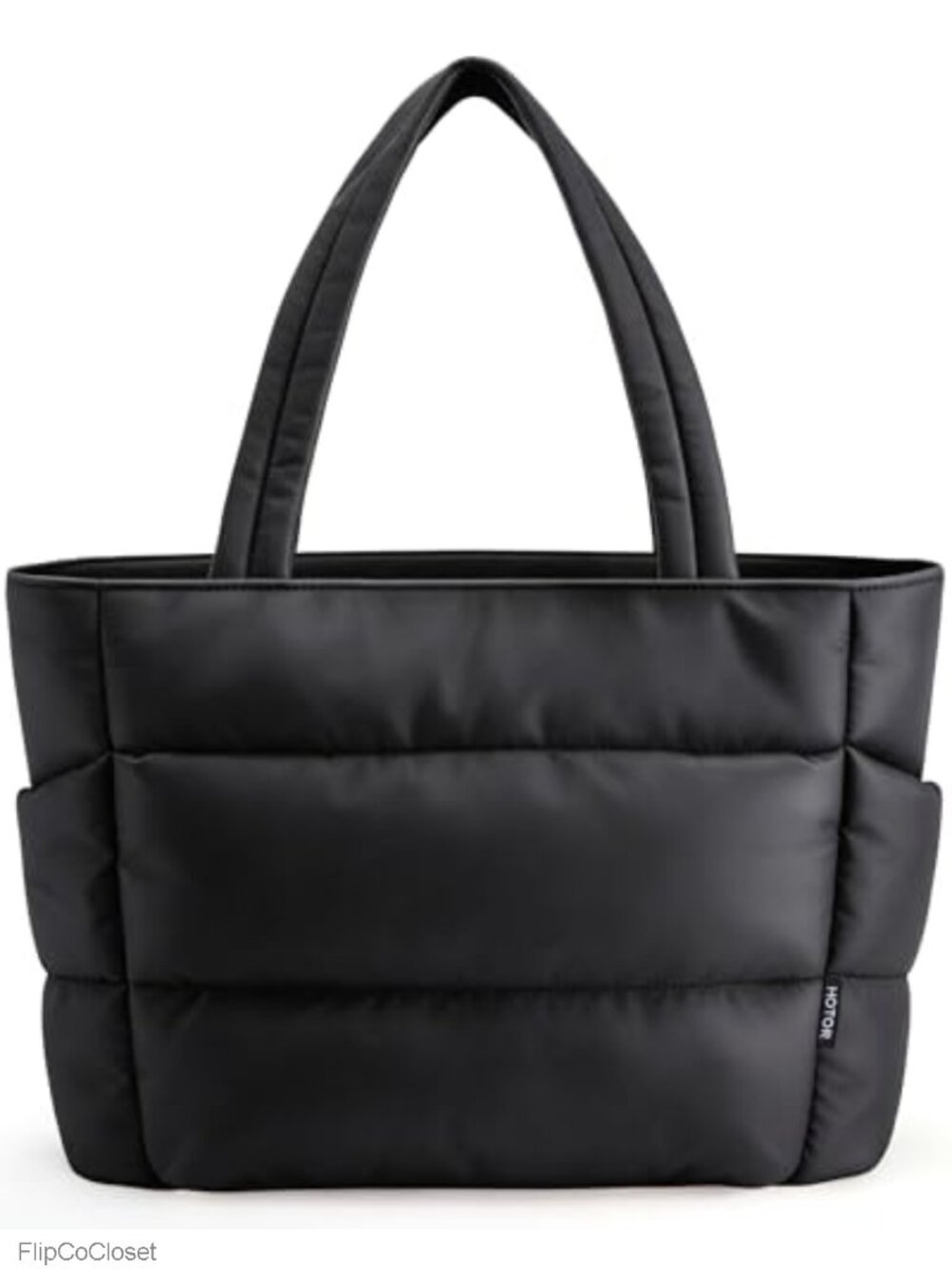 Quilted Puffer Tote Bag Lightweight Water Repellent Multi Pocket Work Travel